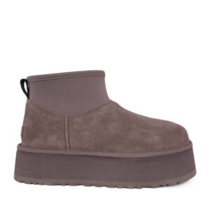 Ugg Australia Classic Mini Dipper Δερμάτινα Γυναικεία Μποτάκια Thundercloud